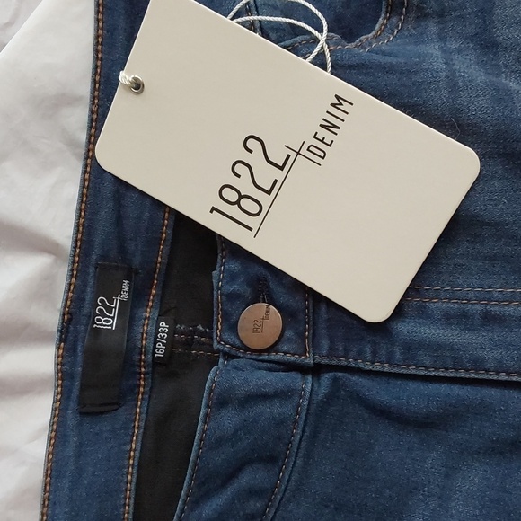 1822 Silk Denim Blue Jeans Super Soft Stretchy Helena Slim Straight Sz.16 - Picture 4 of 11